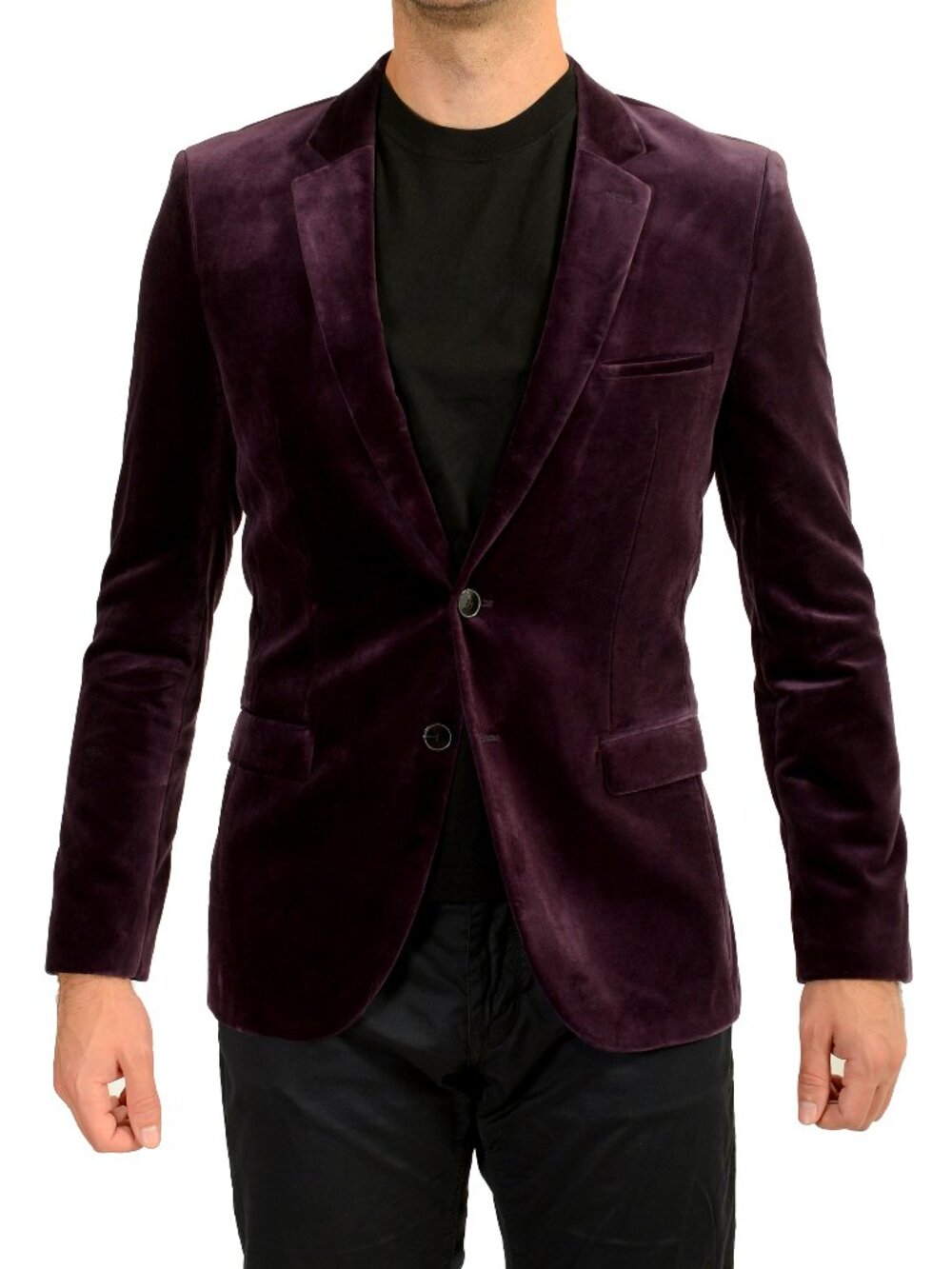 Hugo Boss Men's "Arti232" Plum Purple Velour Sport Coat Blazer US 38R IT 48R